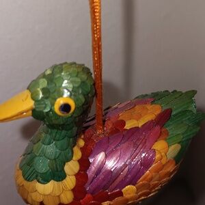VINTAGE WOODEN MALLARD DUCK ORNAMENT